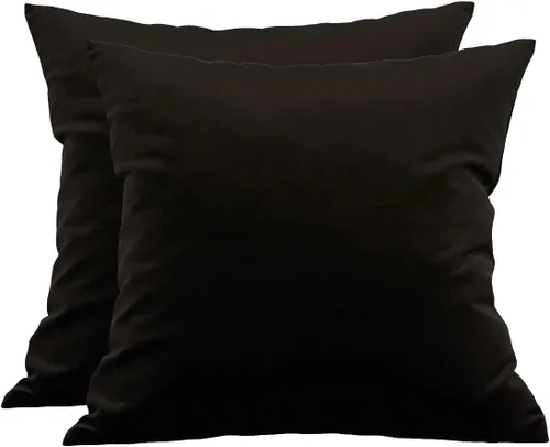 Miniatura 40 de TangDepot - Funda de almohada lisa de terciopelo, funda de cojín supersuave de lujo, muchas opciones de colores y tamaños