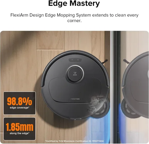 Miniatura 2 de roborock Qrevo Plus Robot Aspiradora y Fregador con diseño FlexiArm Edge de fregado, autovaciado, trapeadores levantables de 10 mm, lavado y secado
