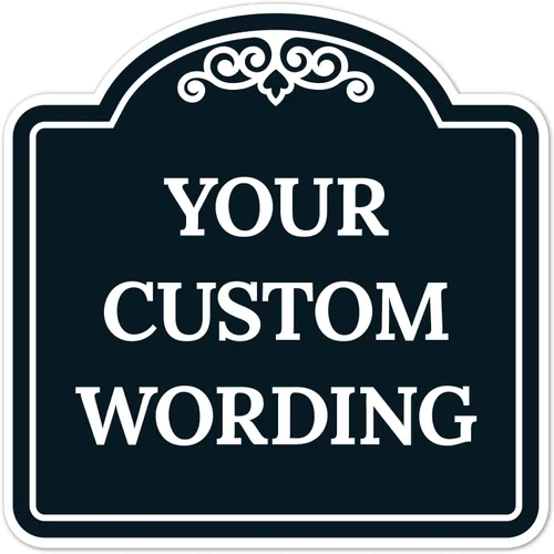 Letrero decorativo personalizado, letrero de metal personalizado para negocios, entrada, hogar, Airbnb, placa de puerta de oficina, fondo negro, 8 x