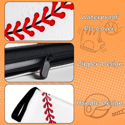 Miniatura 3 de Carpeta de tarjetas de regalo de béisbol con mangas, 9 bolsillos, doble cara, 50 fundas extraíbles, 900 tarjetas coleccionables, colección de Blanco
