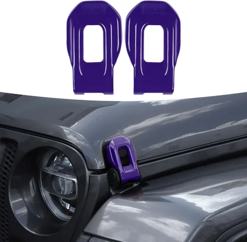 Miniatura 12 de RT-TCZ Cubierta de pestillo de capó, soportes exteriores de bloqueo de capó, accesorios de decoración de ABS para Jeep Wrangler JL JLU y Gladiator