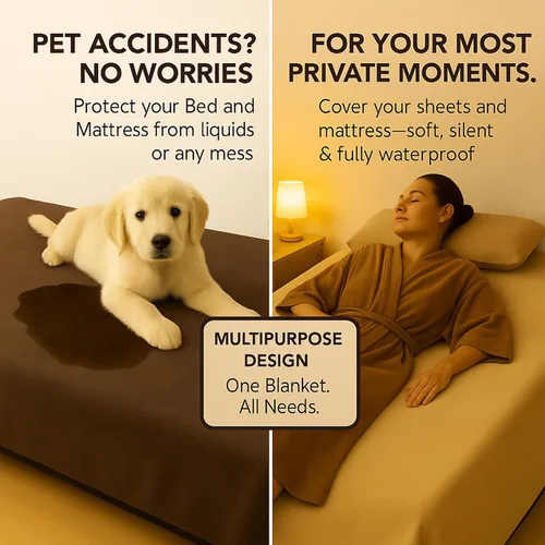Miniatura 3 de Manta impermeable para cama o sofá, suave y a prueba de fugas, impermeable, resistente al agua y a las manchas, fácil de limpiar, manta para adultos