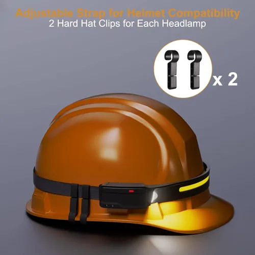 Miniatura 7 de Faro LED recargable impermeable, sensor de movimiento con clips, lámpara de cabeza de haz de 230° de ancho, 6 modos, para adultos, niños