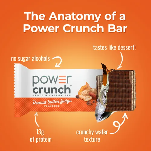 Miniatura 3 de Barritas de proteína Power Crunch, paquete surtido, en 6 sabores, barras de 1,4 onzas (30 unidades). Snacks altos en proteínas con delicioso sabor