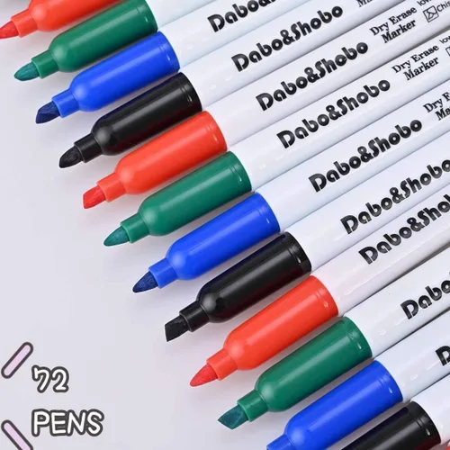Miniatura 2 de Dabo&Shobo Marcadores de pizarra blanca, 72 unidades, marcadores de borrado en seco de punta fina de 4 colores, perfectos para escribir en pizarras