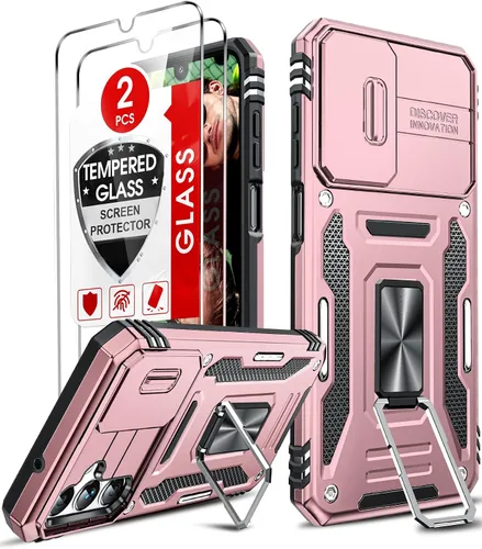 Miniatura 13 de LeYi Funda compatible para Samsung Galaxy A14-5G teléfono: Funda para Galaxy A14 con [2 unidades] Protectores de pantalla de vidrio templado