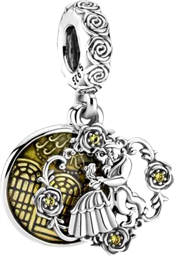 Miniatura 99 de Dijes de plata de ley 925 de dibujos animados de pato, ratón, oso, elefante, dragón chino, cuentas colgantes para pulseras y collares, joyería