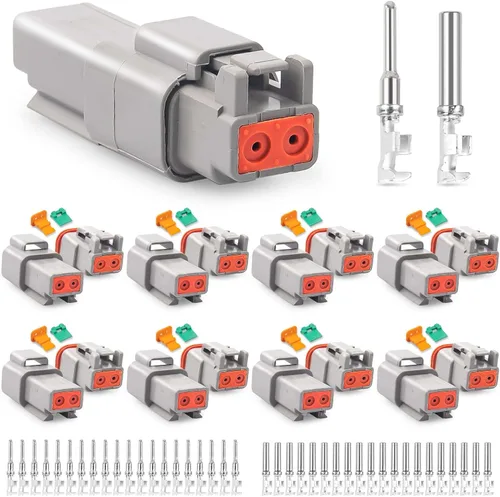 Miniatura 12 de JRready ST6327-12 Deutsch Kit de conectores DT de 12 pines, conectores DT impermeables grises de 12 pines (5 juegos), tamaño 16 contactos estampados