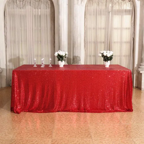 Miniatura 25 de Juya Delight Mantel rectangular negro de lentejuelas de 50 x 80 pulgadas para fiesta, cena, banquete, festival, boda, aniversario, exposición, mesa