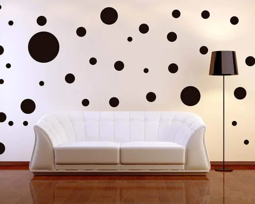 Miniatura 12 de Calcomanías de pared de lunares rosa bebé, círculos de vinilo extraíbles de 1 pulgada (100 unidades), no adhesivos, despegar y pegar, seguros