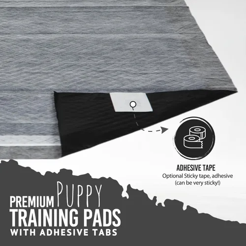 Miniatura 5 de Bulldoglogy Carbon Black XL Almohadillas para orina de perro para perros extra grandes con cinta adhesiva pegajosa - Almohadillas desechables