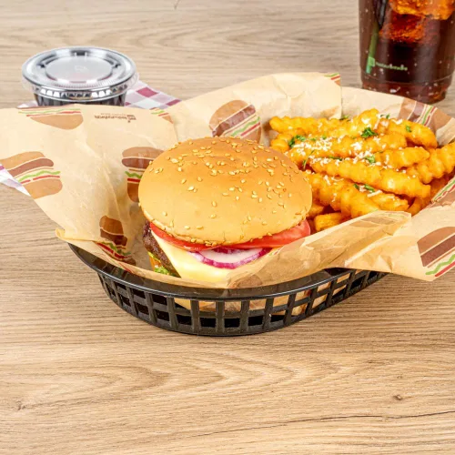 Miniatura 4 de Restaurantware Cestas de comida rápida de 10.5 x 7.3 x 1.5 pulgadas, 10 cestas ovaladas para delicatessen, aptas para microondas, lavavajillas
