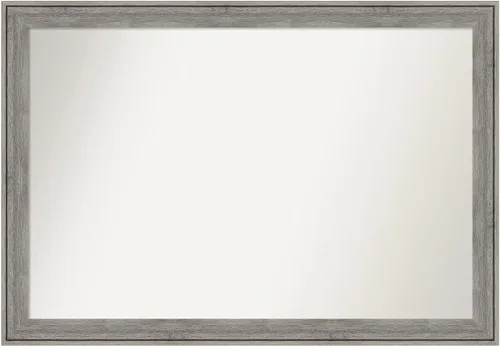 Miniatura 350 de Amanti Art Espejo de pared personalizado no biselado (24.5 x 24.5 pulgadas), marco gris marrón alta, varios tamaños personalizados, espejo de baño