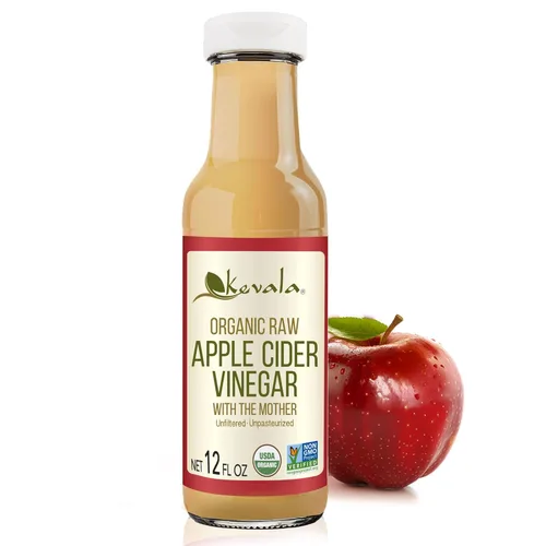 Kevala Vinagre de sidra de manzana crudo orgánico – Vinagre de manzana sin filtrar y sin pasteurizar perfecto para un aderezo orgánico de ensalada,