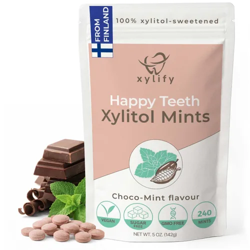 Miniatura 11 de Mentas de xilitol para el cuidado oral - Sabor bayas silvestres, 100% xilitol endulzado, caramelo sin azúcar, mentas dentales Happy Teeth