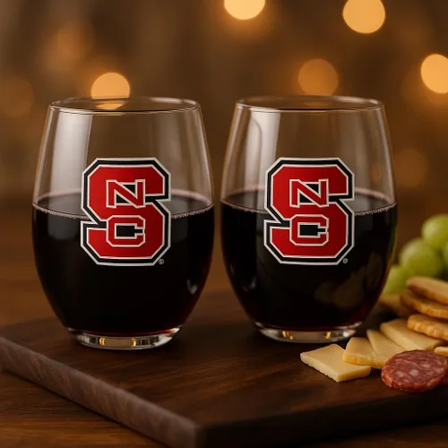 Miniatura 3 de NC State Wolfpack - Copa de vino sin tallo de 15 onzas con licencia
