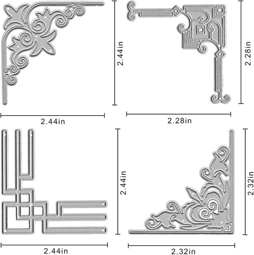 Miniatura 2 de 4 troqueles de corte de metal para marco de ventana, troqueles cuadrados de metal de flores para hacer tarjetas, plantillas de troqueles en relieve