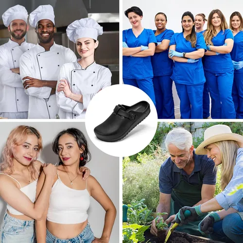 Miniatura 2 de ZXT Zuecos de trabajo con soporte de arco, antideslizantes, zapatos ortopédicos para chef, enfermera, jardín, cómodas, sandalias deslizantes