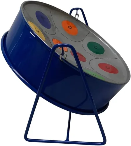 Miniatura 4 de Steelpan en miniatura (tambor de acero) de 10 pulgadas de diámetro, 9 notas con instrucciones fáciles para principiantes (piratán arco iris)