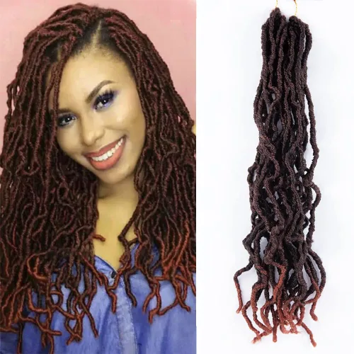 Miniatura 10 de Umylar - Paquetes de 7 rastas sintéticas de ganchillo de 24 pulgadas / 61 cm., extensiones de rastas suaves de diosa, cabello sintético de ganchillo