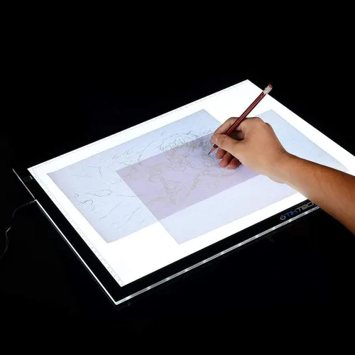Miniatura 2 de Caja de luz LED A4 ultradelgada portátil con atenuación de brillo, luz de trazado de arte LED para artistas, dibujo, bocetos, animación, estampado