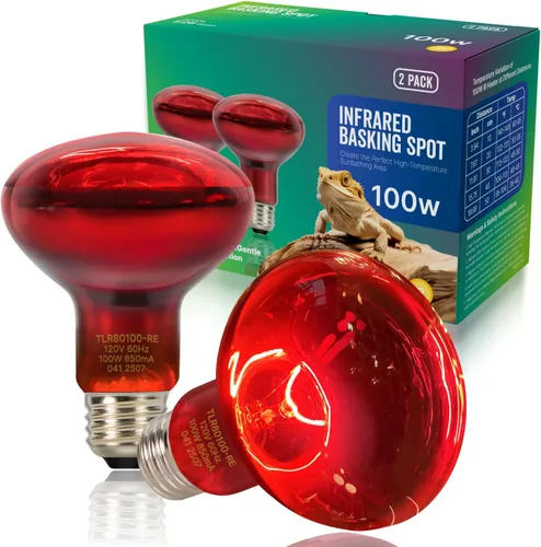 Miniatura 10 de FLSNT Paquete de 2 bombillas de lámpara de calor para reptiles, 75 W para anfibios, dragón barbudo, lagarto, tortuga, gecko