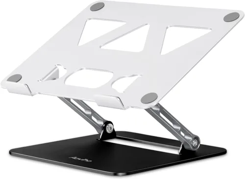 Miniatura 11 de Aoviho Soporte ajustable para laptop para escritorio, soporte portátil y elevador, soporte plegable de aluminio para computadora portátil para Negro