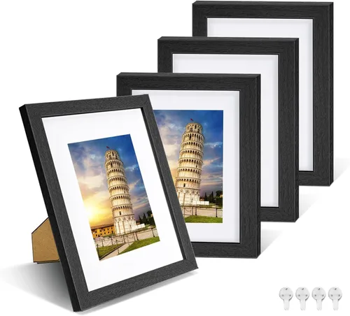 Miniatura 8 de Nacial Portarretratos de 5 x 7 pulgadas, juego de 4 portarretratos para fotos de 4 x 6 pulgadas con paspartú, para fotos de 5 x 7 pulgadas sin
