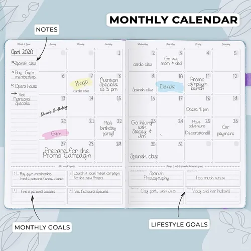 Miniatura 4 de GoGirl Planner PRO Schedule - Agenda sin fecha con ranuras horarias, organizador mensual, semanal y diario, libro de citas para gestión del tiempo