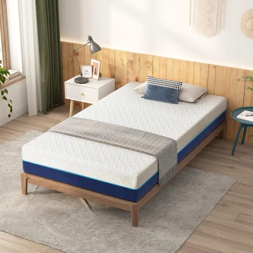 Miniatura 7 de Colchón Twin de 6 pulgadas para niños, litera o cama alta, colchón de espuma viscoelástica para alivio de presión, colchón con infusión de gel