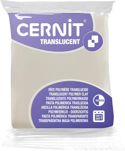 Miniatura 7 de Cernit - Arcilla polimérica transparente 56g, color blanco translúcido, 7 x 5.5 x 1.5 cm