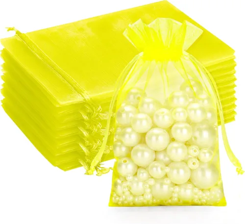 Miniatura 13 de G2PLUS Bolsas de organza con cordón de 4 x 6 pulgadas, 100 bolsas de organza azul aguamarina, bolsas de malla transparente para joyas, bolsa