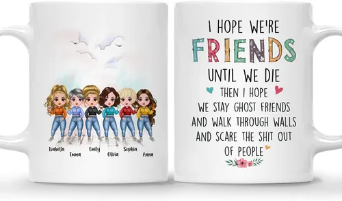 Miniatura 17 de Gossby Taza personalizada para amigas, Besties Forever, regalo personalizado para mejores amigas para mujeres con nombres de avatares, regalo 4