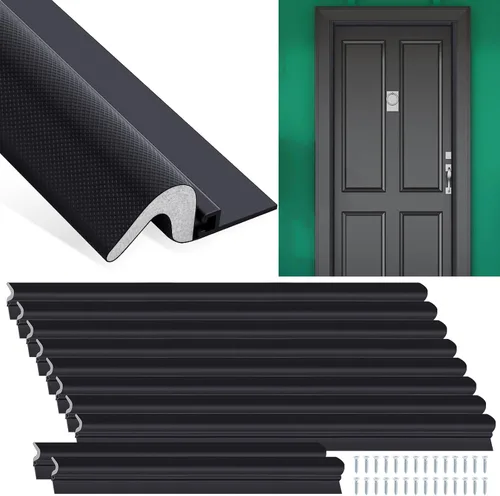 Miniatura 9 de Yuntau 5 piezas de tira de sellado para puerta con tornillo 42" 36" con sello de puerta y portador de aluminio y junta de espuma exterior sellado