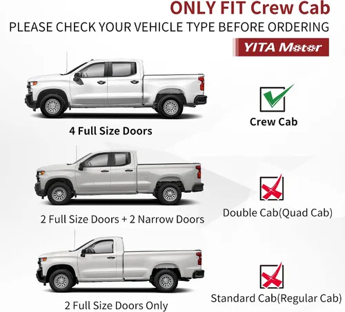 Miniatura 2 de YITAMOTOR Estribos compatibles con Chevy Silverado/GMC Sierra 2019-2026 1500 Crew Cab, 2020-2026 Silverado/Sierra 2500HD 3500HD 3500HD Crew Cab