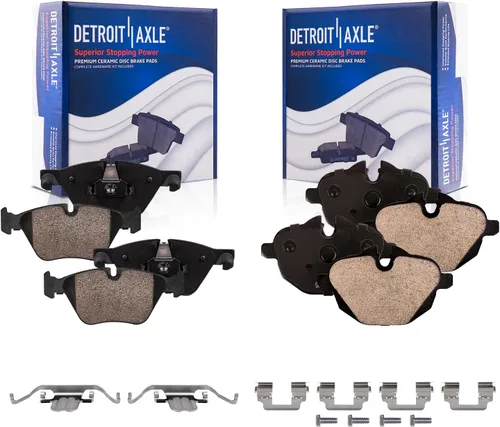 Miniatura 24 de Detroit Axle - Pastillas de freno de cerámica delanteras Reemplazo de pinza de freno derecha para Dodge Ram 1500 Dakota, Ram 1500 Classic - Juego
