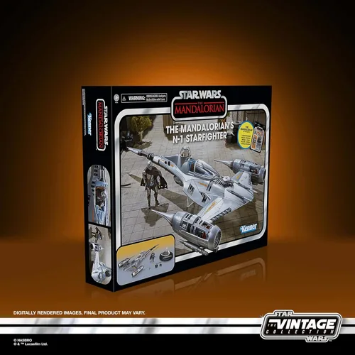 Miniatura 11 de Star Wars The Vintage Collection The Mandalorian's N-1 Starfighter, The Mandalorian - Vehículo y figuras de acción de 3.75 pulgadas, para edades