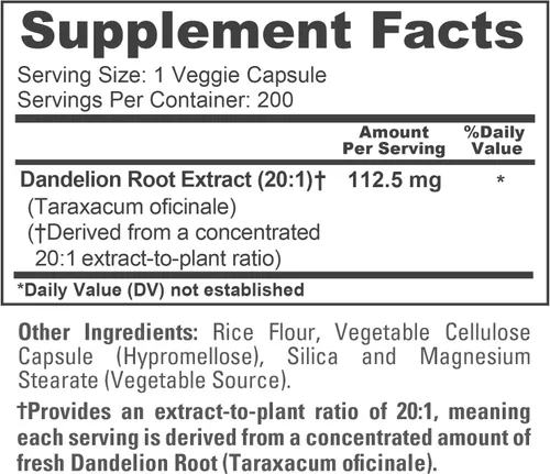 Miniatura 4 de NusaPure Cápsulas de raíz de diente de león, 112.5 mg, 200 cápsulas vegetales (sin OMG, veganas)