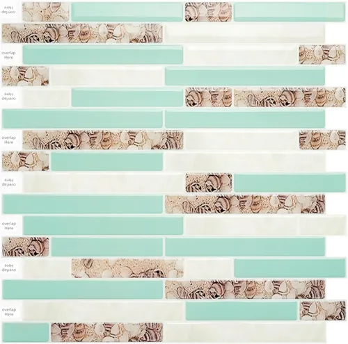 Miniatura 9 de 10 hojas para despegar y pegar para cocina, baño, azulejos azules de 12 x 12 pulgadas