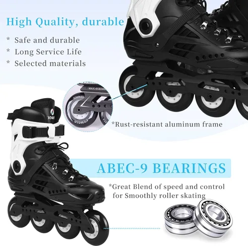 Miniatura 4 de Patines en línea para mujeres y hombres, patines en línea para adultos, rodamientos de acero al carbono ABEC-7, ruedas de poliuretano 85A de 0.157 x