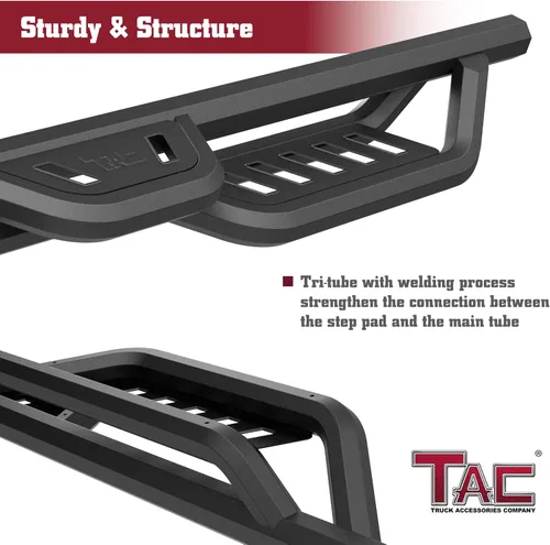 Miniatura 6 de TAC - Estribos Gen5HD con caída de 4 pulgadas, compatibles con Toyota Tacoma 2024-2026 de doble cabina (modelo híbrido incluido), escalones
