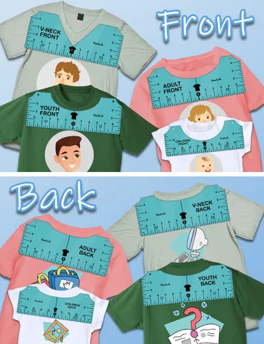 Miniatura 3 de Vowlove Guía de regla de camiseta para alineación de vinilo - Guía de reglas de medida de la camiseta, herramienta de centrado de medición de camisa