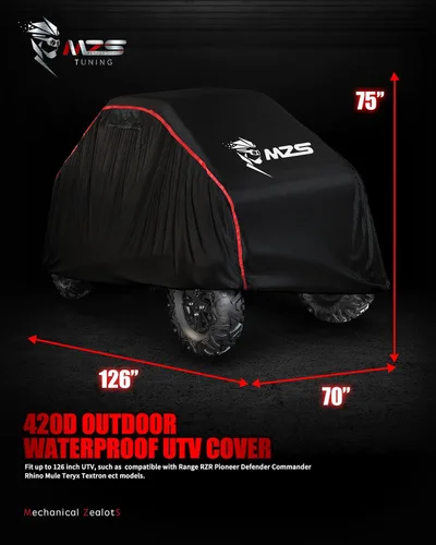 Miniatura 7 de MZS Cubierta UTV de 2 plazas, resistente al agua, cubierta lateral a lado, protección para todo tipo de clima, para uso al aire libre, UTV cubiertas