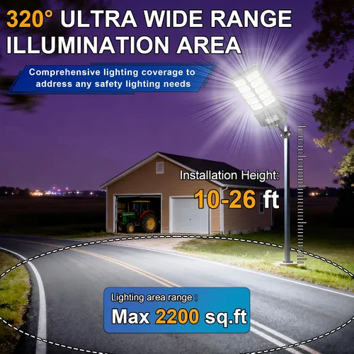 Miniatura 6 de Nuevas luces solares de calle de 6500 W para exteriores, impermeables - Luz solar comercial para exteriores, 200 piezas de LED de alta luminosidad