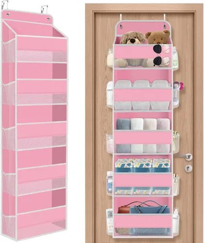 Miniatura 22 de SpaceHacks Paquete de 1 Organizador Sobre la Puerta, Organizador de Almacenamiento Colgante con Ventana Transparente, 40 lb Ultra Resistente Gris