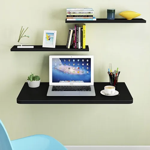 Miniatura 4 de Mesa de pared plegable flotante para laptop, escritorio plegable, mesa de comedor, mesa de lavandería, estante de pared plegable, escritorios