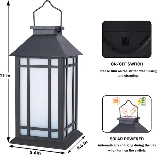 Miniatura 4 de Afirst Farol solar para exteriores, paquete de 2 luces decorativas colgantes para exteriores, impermeables, para patio, jardín, mesa, decoración