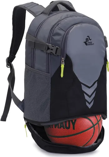 Miniatura 11 de Mochila de baloncesto de 35 litros con compartimento separado para pelotas, para baloncesto, fútbol, voleibol, natación, gimnasio, viajes
