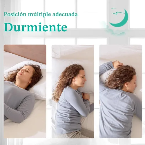 Miniatura 4 de Juego de 2 almohada de plumas de ganso blanco. Funda de algodón egipcio de 600 hilos. Almohada de firmeza media, tamaño Queen, apoyo suave