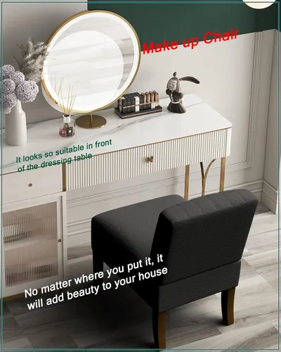 Miniatura 7 de VIRRMO Sillas de Acento sin Brazos para Sala de Estar, Silla Slipper Moderna Sillas de Sala de Estar con Patas de Madera Sólida, Silla de Tocador